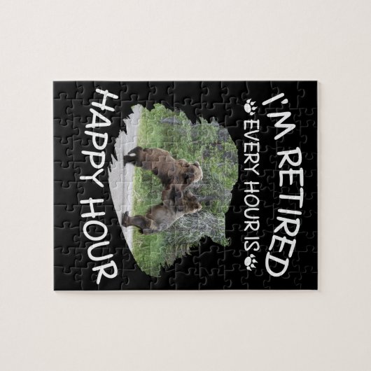 Ik ben elk uur met pensioen, gelukkig uur legpuzzel (Horizontaal)