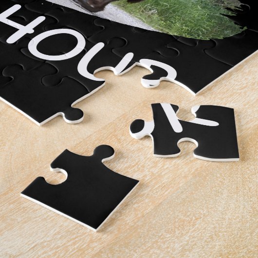 Ik ben elk uur met pensioen, gelukkig uur legpuzzel (Zijkant)