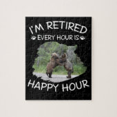 Ik ben elk uur met pensioen, gelukkig uur legpuzzel (Verticaal)