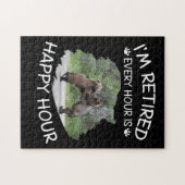 Ik ben elk uur met pensioen, gelukkig uur legpuzzel (Horizontaal)