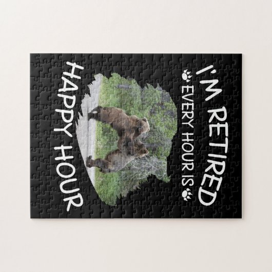 Ik ben elk uur met pensioen, gelukkig uur legpuzzel (Horizontaal)