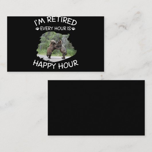 Ik ben elk uur met pensioen, gelukkig uur visitekaartje (Voorkant / Achterkant)