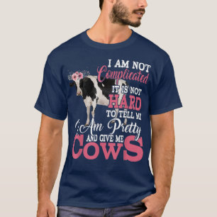 Ik ben en geef me Koeien Funny Floral Koe Farme T-shirt