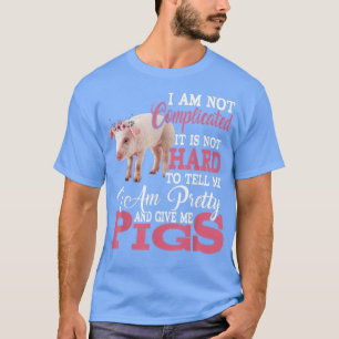 Ik ben en geef me Varkens Funny Floral Pig Farme T-shirt