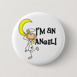 Ik ben engel T-shirts en cadeaus Ronde Button 5,7 Cm