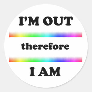 Ik ben er dus niet meer. ronde sticker