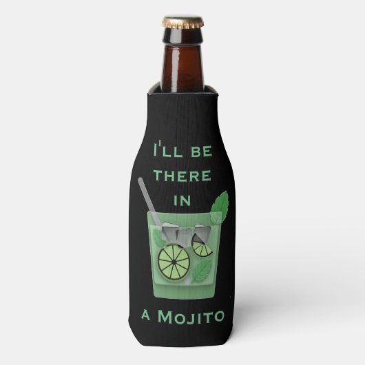 Ik ben er in een Mojito Funny Cocktail Quote Flesjeskoeler (Fles Voorkant)
