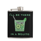 Ik ben er in een Mojito Funny Cocktail Quote Heupfles (Voorkant)
