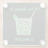 "Ik ben er in een mojito" Glazen Onderzetter (Achterkant)