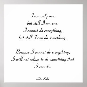 Ik ben er maar één, maar ik ben er één. poster