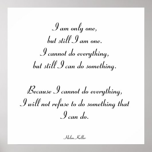 Ik ben er maar één, maar ik ben er één. poster (Voorkant)