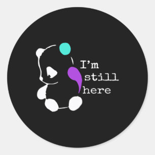 Ik ben er nog steeds - Semicolon Gift Zelfmoordpre Ronde Sticker