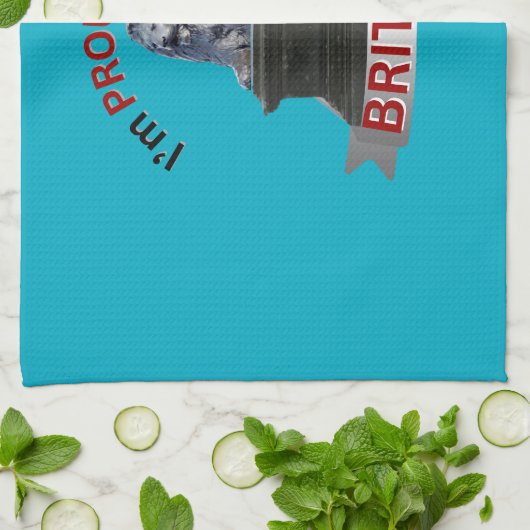 Ik ben er trots op Brits te zijn Theedoek (Gevouwen)