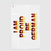 "Ik ben er trots op Duits te zijn" Golfhanddoek (Voorkant)