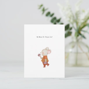 Ik Ben Er Voor Je Muis Met Bloem Quote Kaart