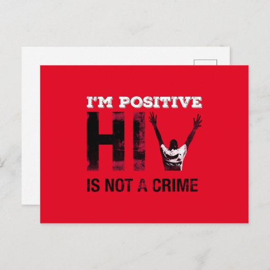 Ik ben er zeker van dat HIV geen misdaad is Briefkaart (Voorkant / Achterkant)