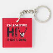 Ik ben er zeker van dat HIV geen misdaad is Sleutelhanger (Achterkant)