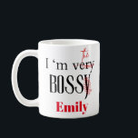 Ik ben erg bazig / baas dame in sarcastisch grappi koffiemok<br><div class="desc">Deze voortreffelijke koffie-mok is ontworpen om uw koffie of thee-drink ervaring te verhogen en een vleugje weelde toe te voegen aan uw dagelijkse routine. Op zoek naar een doordacht en luxe cadeau? Deze gepersonaliseerde koffie mok is een uitstekende keuze voor verjaardagen, jubilea, feestdagen, of elke speciale gelegenheid voor uw baas...</div>