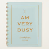 "Ik ben erg druk" Blauwe en gouden Planner (Voorkant)