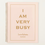 "Ik ben erg druk" Roze en goudkanner Planner<br><div class="desc">Een stijlvolle,  persoonlijke planner met de zinsnede "Ik ben erg druk" op de zwarte roze achtergrond en gouden letters.</div>