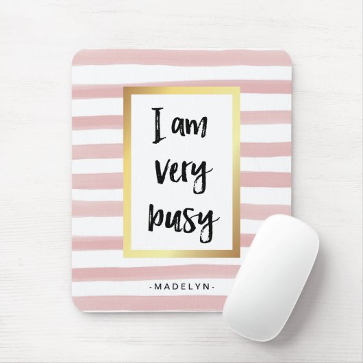 Ik ben erg druk | Roze Waterverf strips en goud Muismat (Met muis)