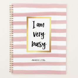 Ik ben erg druk | Roze Waterverf strips en goud Planner