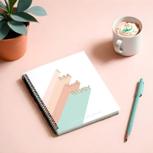 "Ik ben erg druk" Trendy Gold Script Modern Retro Notitieboek