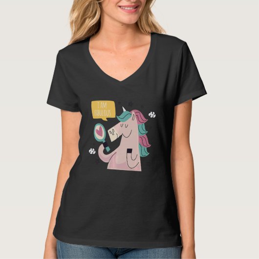Ik ben Fabulous Cute Unicorn T-shirt (Voorkant)