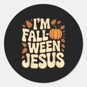 Ik ben Fall-o-ween Jezus Halloween Christelijke Gr Ronde Sticker