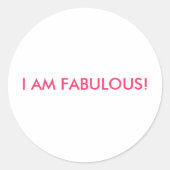 IK BEN FANTASTISCH! RONDE STICKER (Voorkant)