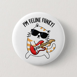 Ik ben Feline Funky Cat Pun Ronde Button 5,7 Cm