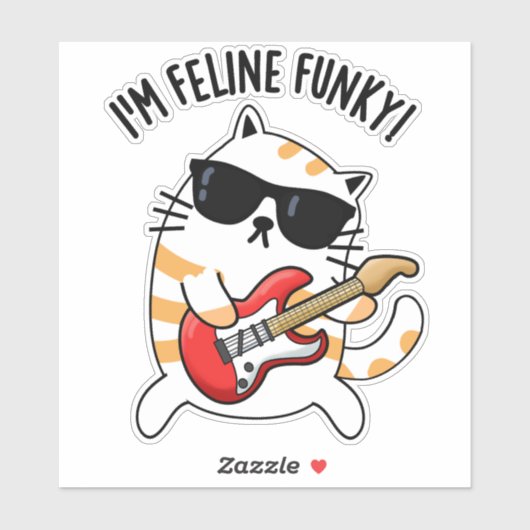 Ik ben Feline Funky Cat Pun Sticker (Vel)