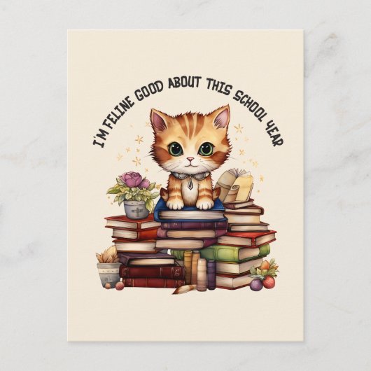 Ik ben Feline goed over dit schooljaar Briefkaart (Voorkant)