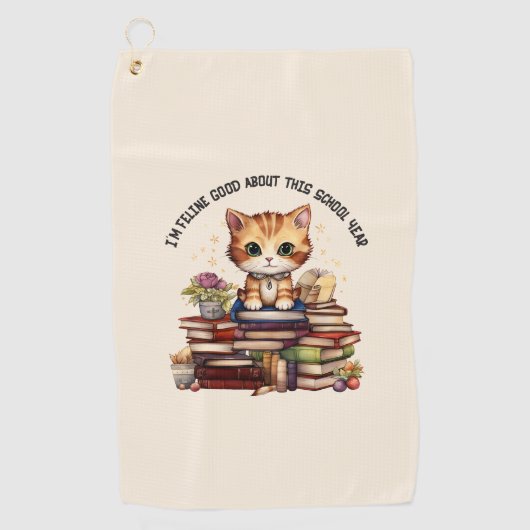 Ik ben Feline goed over dit schooljaar Golfhanddoek (Voorkant)