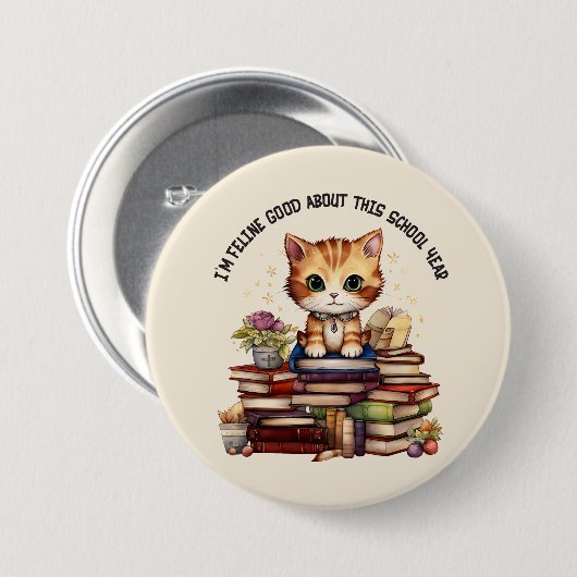 Ik ben Feline goed over dit schooljaar Ronde Button 7,6 Cm (Voorkant /achterkant)