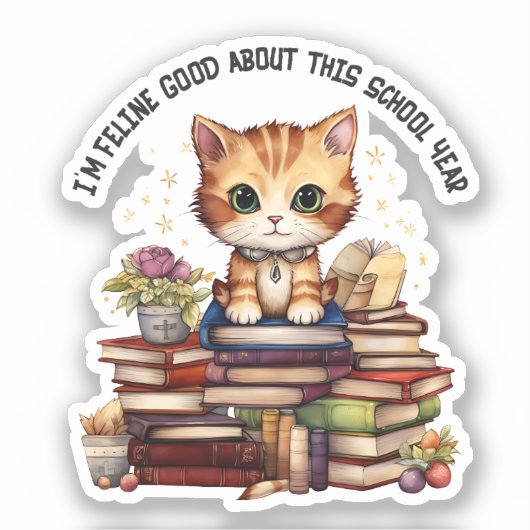 Ik ben Feline goed over dit schooljaar Sticker (Voorkant)