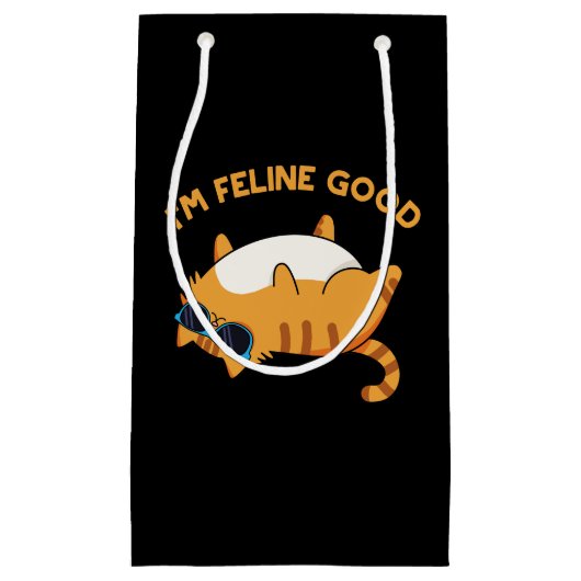 Ik ben Feline Good Funny Fat Cat Pun Klein Cadeauzakje (Voorkant)