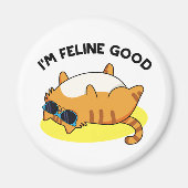 Ik ben Feline Good Funny Fat Cat Pun Magneet (Voorkant)