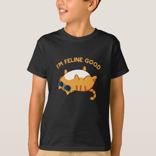 Ik ben Feline Good Funny Fat Cat Pun T-shirt (Voorkant)