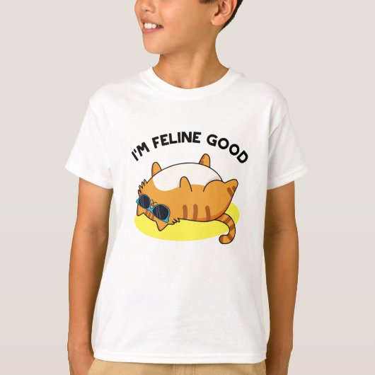 Ik ben Feline Good Funny Fat Cat Pun T-shirt (Voorkant)