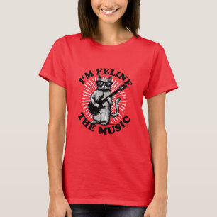 Ik ben Feline The Music Kat voor gitaarspeler T-shirt