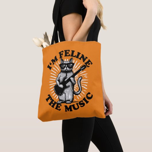 Ik ben Feline The Music | Kat voor gitaarspeler Tote Bag (Dichtbij)