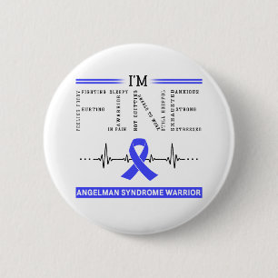 Ik ben Fijne Angelman Syndrome Warrior Ronde Button 5,7 Cm