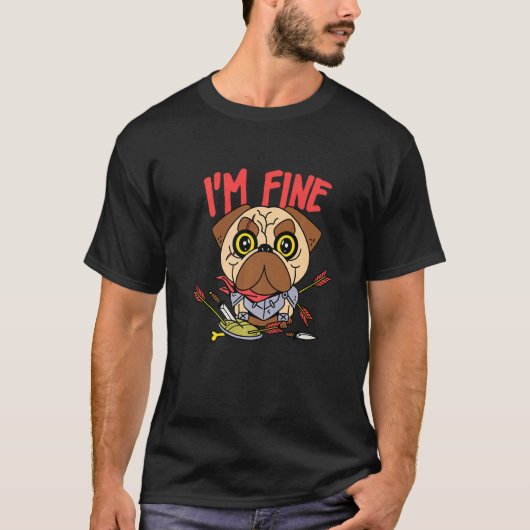 Ik Ben Fijne Boogschutter Pug Middeleeuwse Ridder T-shirt (Voorkant)