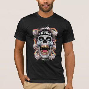 Ik ben Fijne Regenboog Schedel Surreal Pop-Horror T-shirt