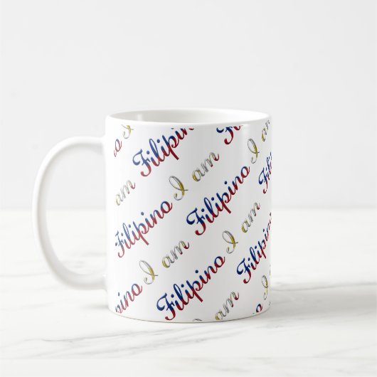 Ik ben Filippino National Pride Typography Pattern Koffiemok (Links)