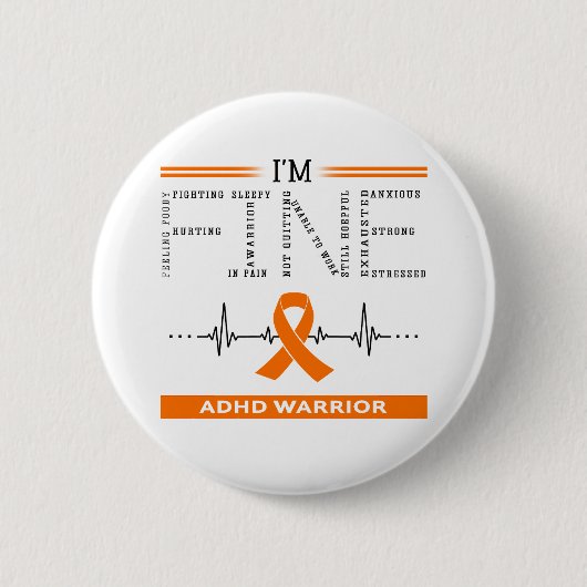 Ik ben Fine ADHD Warrior Ronde Button 5,7 Cm (Voorkant)