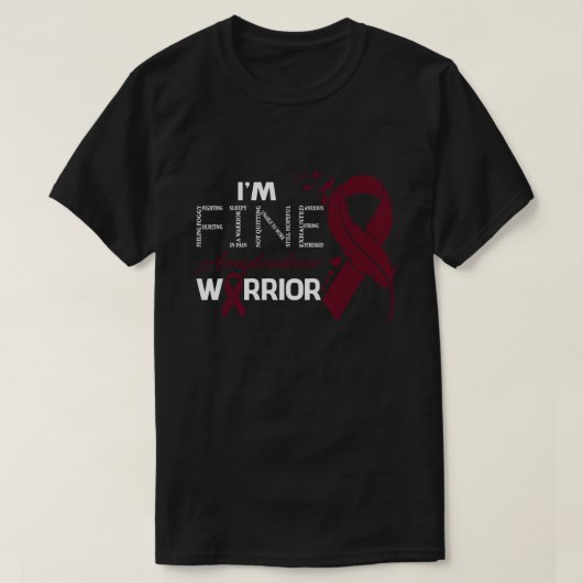 Ik ben Fine Amyloidose Warrior Awareness Feather T-shirt (Design voorkant)