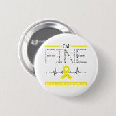 Ik ben Fine Bone Cancer Warrior Ronde Button 5,7 Cm (Voorkant /achterkant)