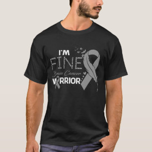 Ik ben Fine Brain Cancer Warrior Awareness Feather T-shirt